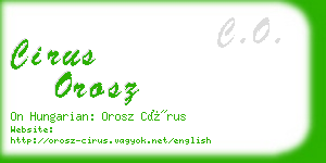 cirus orosz business card